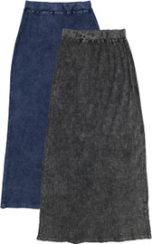 Kiki Riki Womens Ribbed Stonewash Long Straight Skirt - 41955