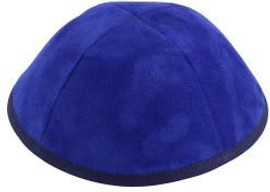 TCS Yarmulka -Suede Royal blue with navy rim