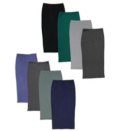 BGDK Women's Ribbed Straight and Narrow Skirt