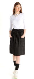 Women's 25/27 Inches Black Cargo Skirt