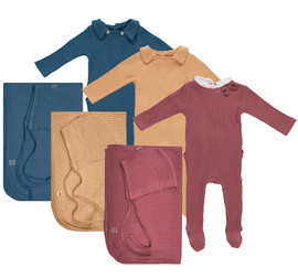 3 Months Baby Knit Ribbed Footie Set 3 Months Baby Knit Ribbed Footie Set