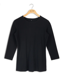 Womens/Teens 3/4 classic crew BLACK