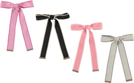 Girls Large Two Tone Cotton Twill Hair Clip