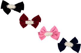 Sweet Velvet Pearl Bow Hair Clip Barrette