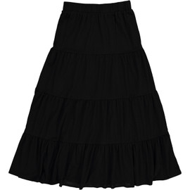 Girls Tiered Velour Maxi Skirt