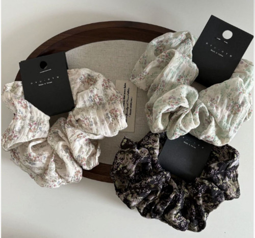 Floral Chiffon Hair Scrunchies