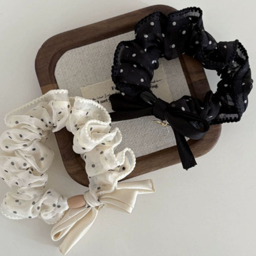 Simple Polka Dot Fringe Elastic Hair