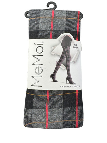 Womens Tartan Plaid Sweater Tights