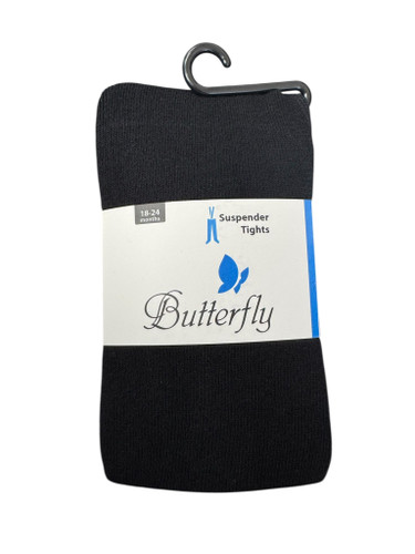 Butterfly Flat Knit Cotton Infant Suspender Tights