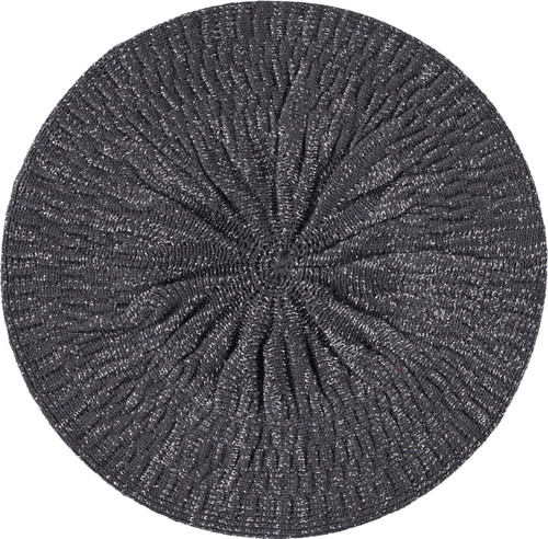 Ribbed Lurex Charcoal Snood/Beret