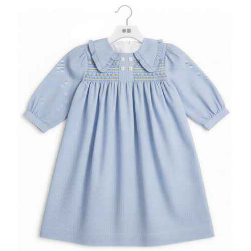 Cotton Striped 3/4 Sleeve Dress