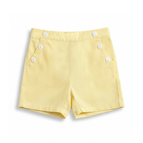 Yellow Cotton Shorts