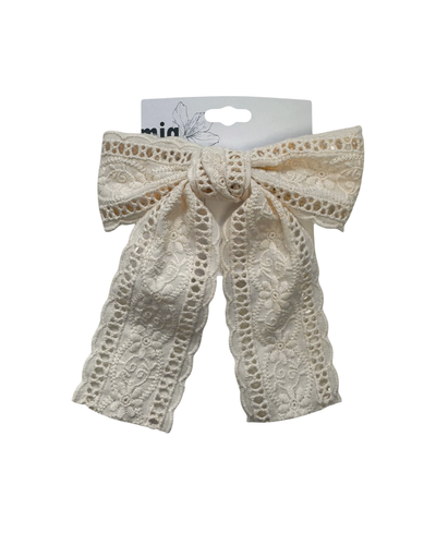 Crochet Floral Lace Bow Hair Clip