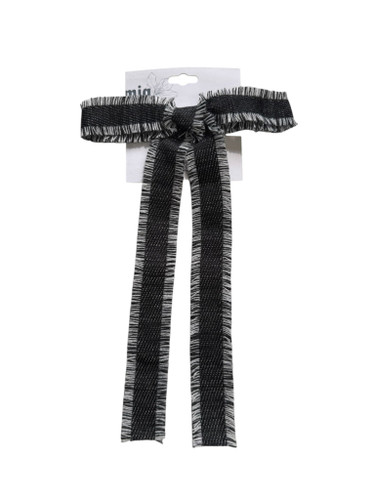 Frayed Edges Denim Wash Bow Hair Clip