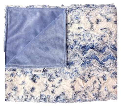 Luxe Cuddle Snowy Owl Denim/Solid Jeans Blanket