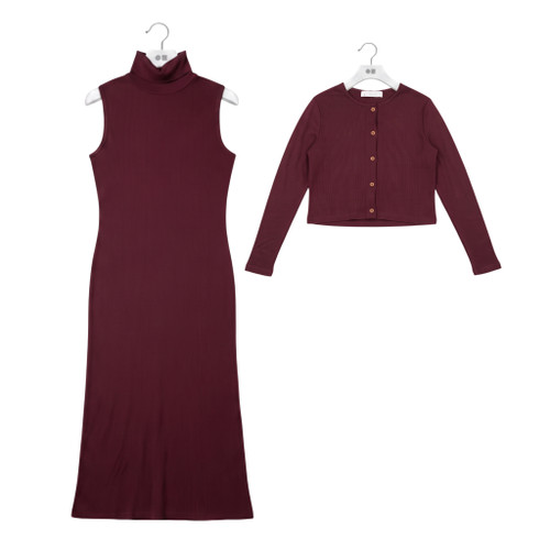 Turtleneck Maxi Dress/Cardigan Outfit (Sold Separately)