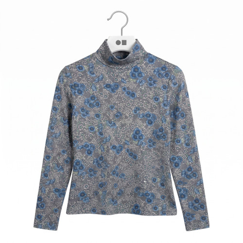 Floral Printed Mockneck Long Sleeve