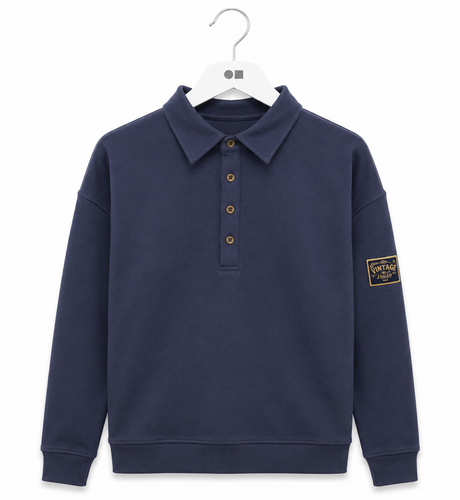 Plaid Emblem Sweat Polo