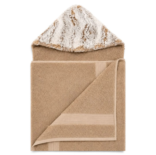 Taupe / Luxe Cuddle Snowy Owl Ivory Tan Towel
