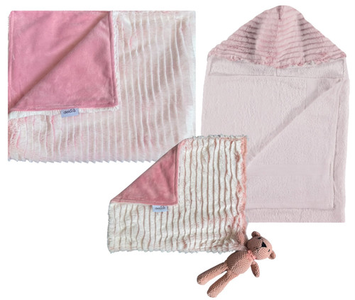 Delore Baby Luxe Cuddle Frosted Ziggy Mauve/Solid Rosewood Set
