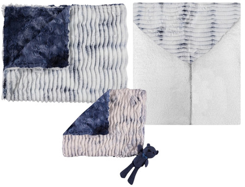 Delore Baby Luxe Cuddle Zigzag White-Navy/Luxe Tie Dye Navy Set
