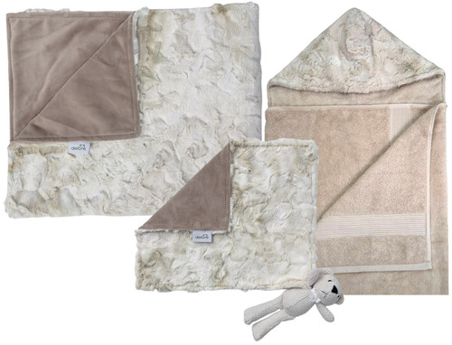 Delore Baby Tie Dye Luxe Cream / Solid Taupe Set