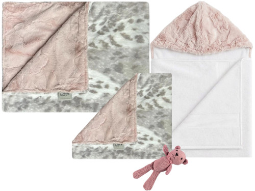 Delore Baby Siberian Leopard Silver / Luxe Ice Pink Set