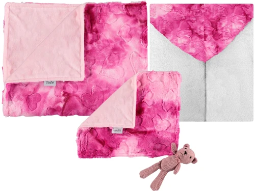 Delore Baby Marble Pink Hearts / Solid Light Pink Set