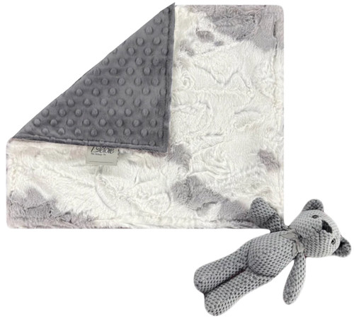 Calf Grey/Minky Dot Charcoal Lovey