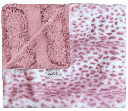 Luxe Savanna Wildrose / Glacier Rosewood  Blanket