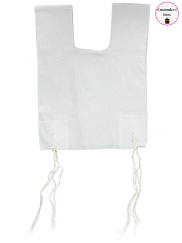 Keter Judaica Boys 100% Cotton Round-Neck Tzitzis with Ashkenaz Strings