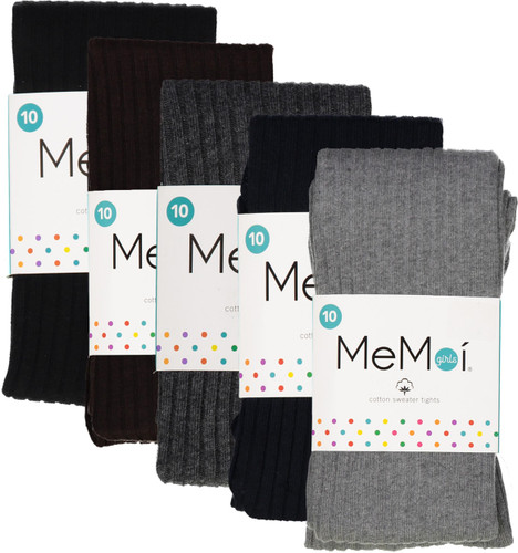 Memoi Girls Cotton Ribbed Sweater Tights