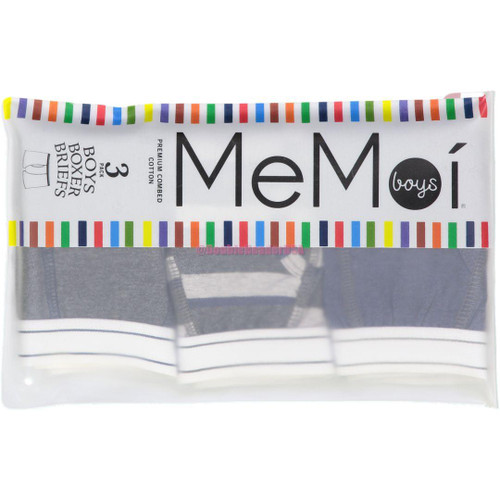 Memoi Boys Boxer Briefs 3 Pack Heather Blue