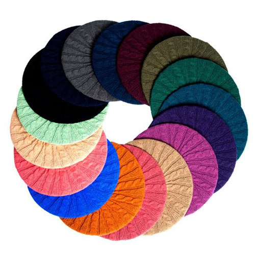 Revaz Womens Cable Knit Lined Beret/Snood