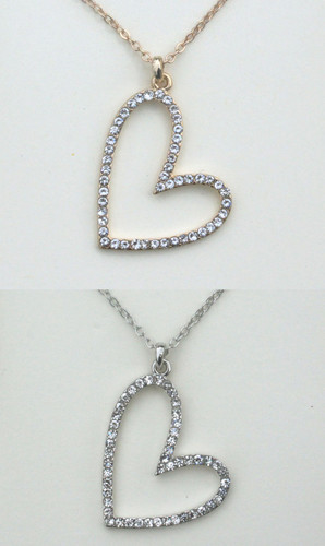 Fresh & Co Sideways Heart Necklace - N2266CR