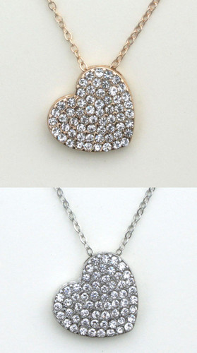 Fresh & Co Filled Heart Necklace - N1048CR