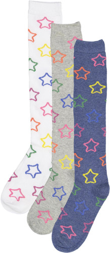 Memoi Girls Multi Lurex Star Knee Sock - MKF-7055