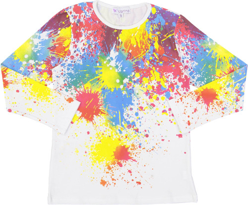 Martino Girls Paint Splatter Long Sleeve T-shirt - SA86