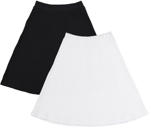 Girls Thin Ribbed Cotton A-Line Skater Skirt