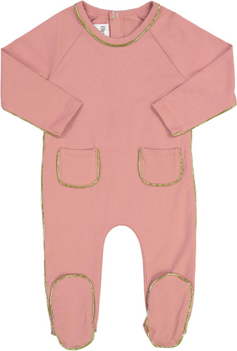 Blinqi Baby Girls Metallic Piping Cotton Stretchie - 701