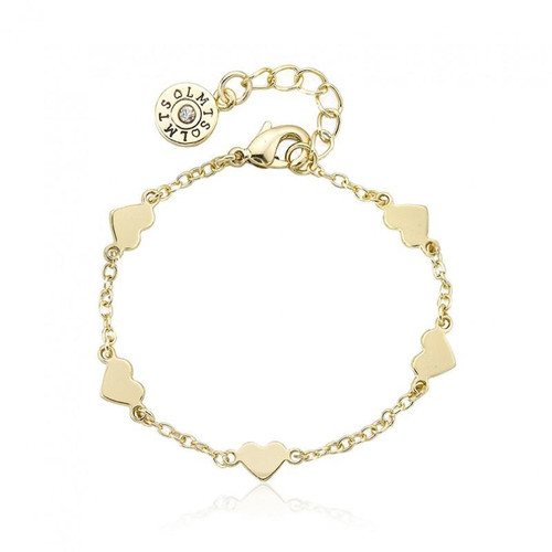 LMTS Girls Gold Plated Heart Station Bracelet - BT1941B-GP