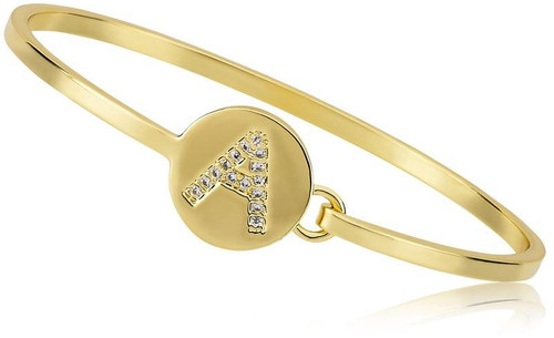 LMTS Girls Gold Plated Initial Disc Bangle A-Z - BN0785B-GP