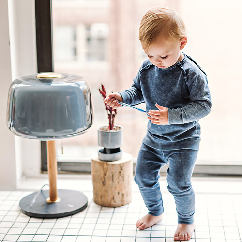 Analogie by Lil Legs Baby Toddler Boys Girls Denim Raglan Outfit