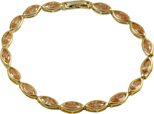 Champagne Stone Vermeil Bracelet - 6B519-B-GD-Chmp