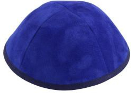 TCS Yarmulka -Suede Royal blue with navy rim