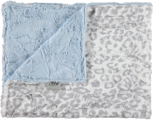 Luxe Willow Dusty blue & Jaguar Gray Blanket-SB14