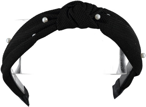 Riqki Girls Black w/Pearls Knot Headband - HB2031