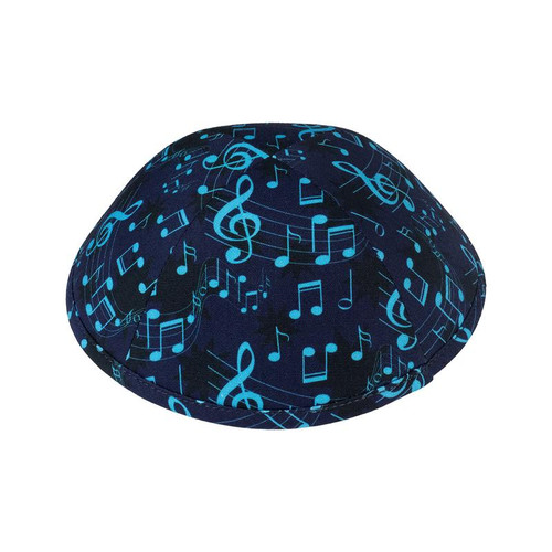 Musical Notes Blue Yarmulka