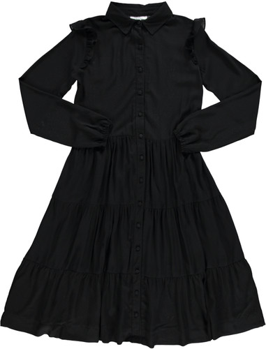 Women's Tiered Shirtdress In Black