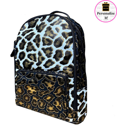 Bari Lynn Gold & Cream Cheetah Backpack - BLGCCB